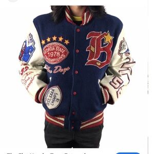 Blue and White Varsity Jacket